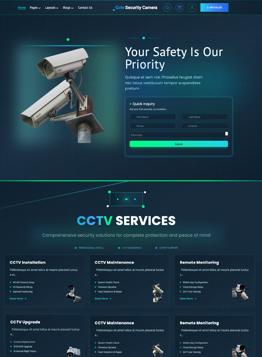 Premium CCTV Security Camera WordPress Theme
