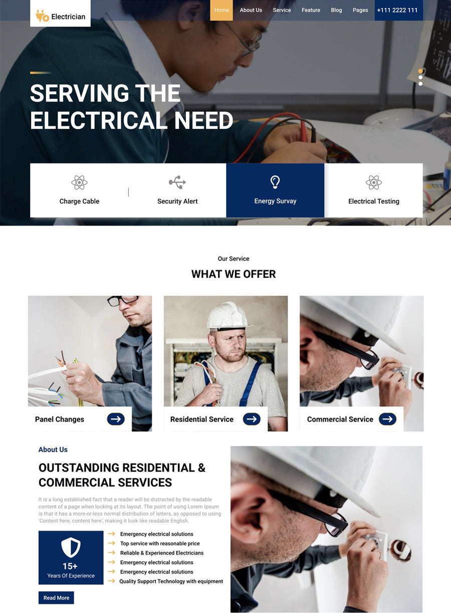 Premium Smart Electrician Wordpress Theme