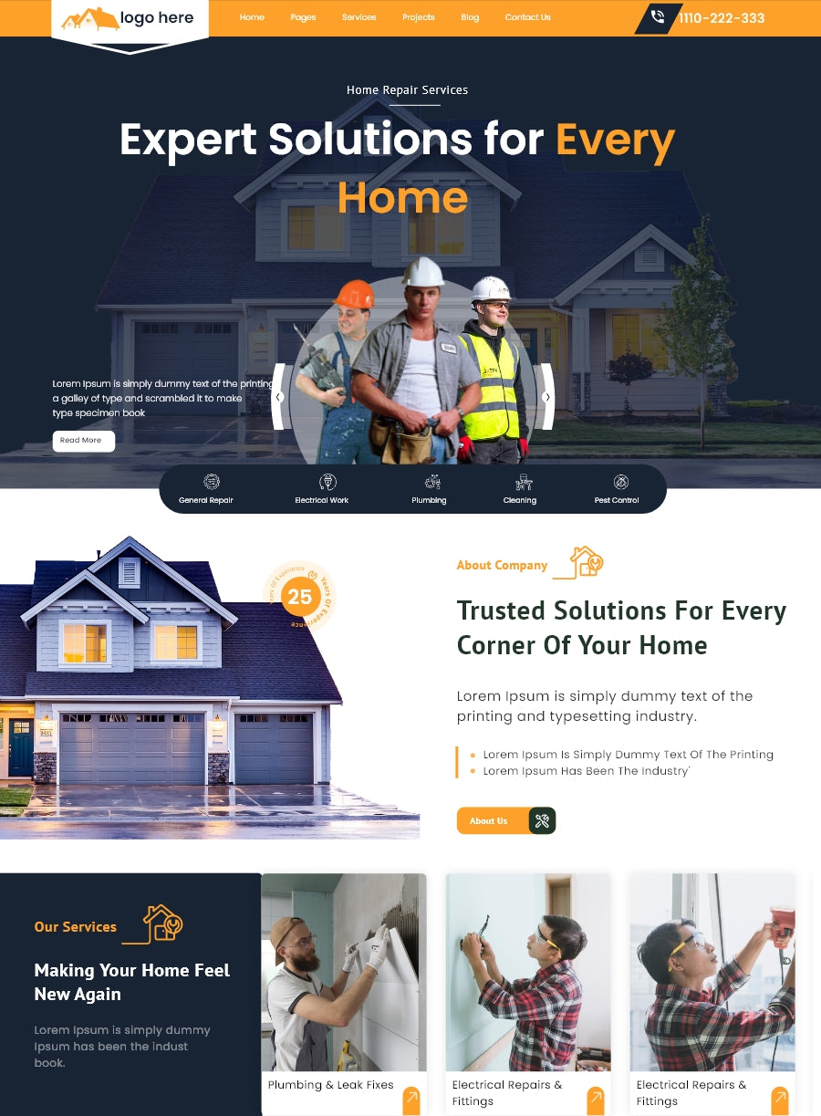 Premium Home Repair Solutions Wordpress Template