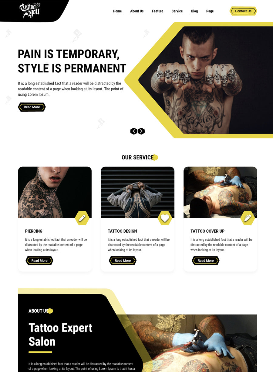Tattoo Artist Free Wordpress Theme