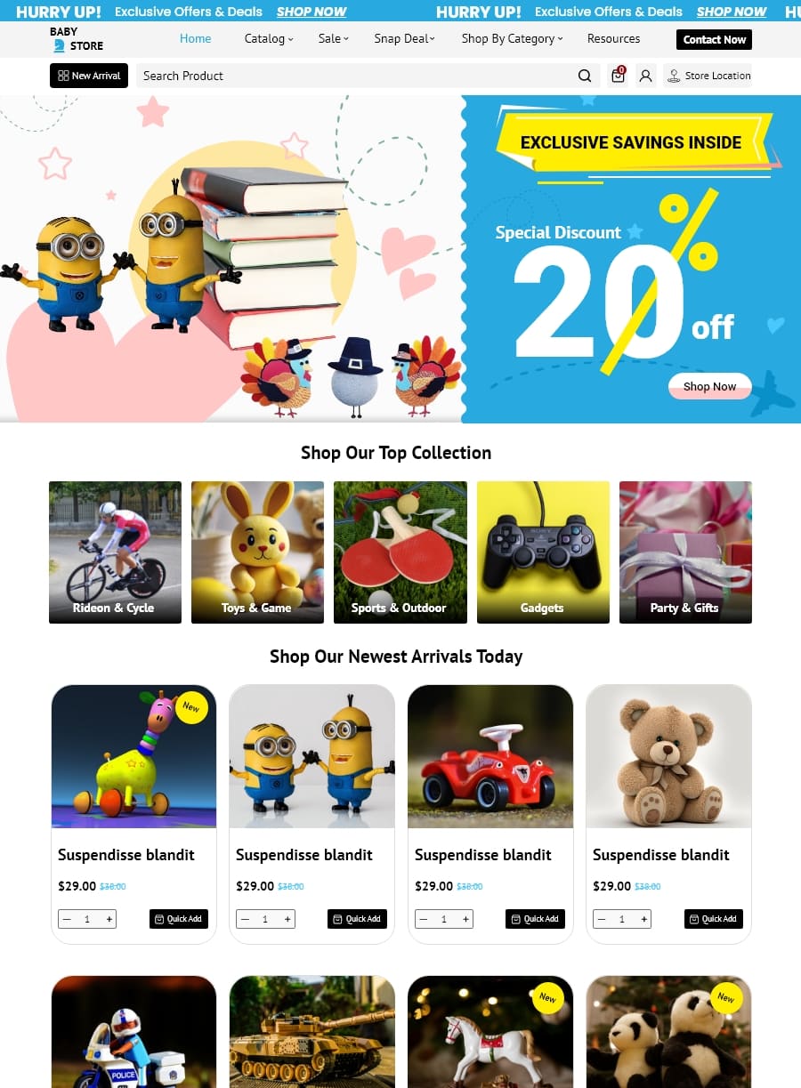Free Toy Store Wordpress Theme