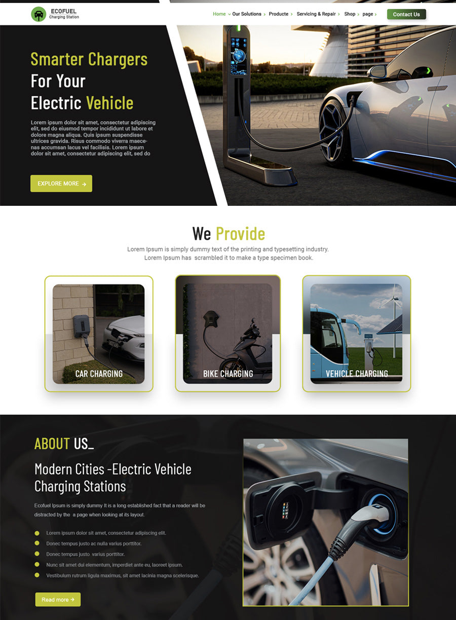 Charging Station Free WP Theme