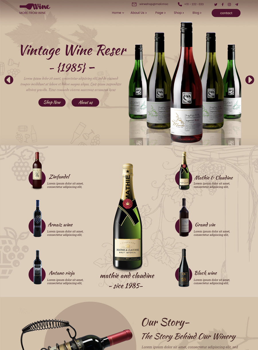 Wine Shop Free Wordpress Theme