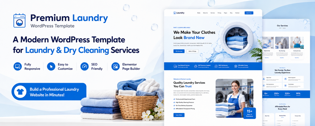 How the Laundry Care WordPress Theme Helps Grow Your Business Online?
