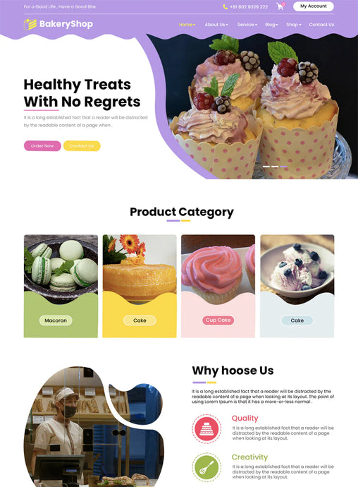 A Visually Stunning Bakery Store Wordpress theme