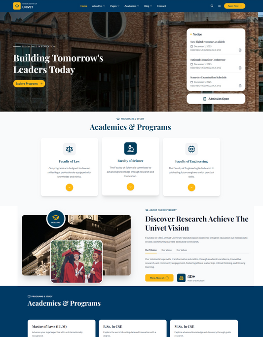 Free Academia Education WordPress Theme