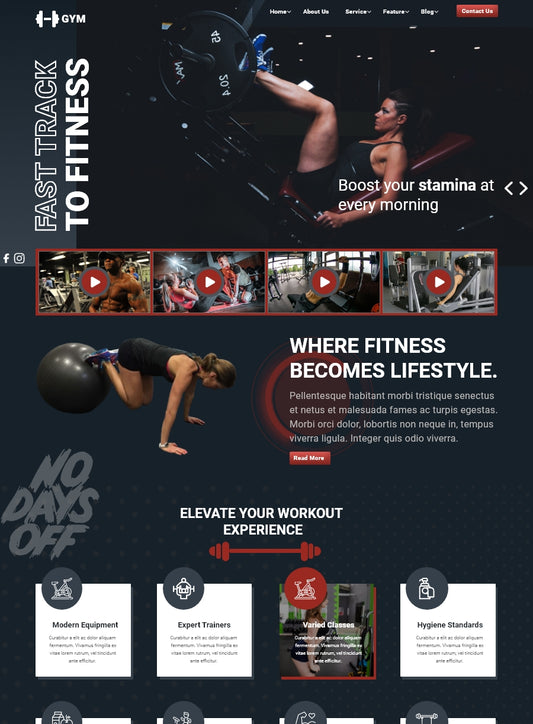 Premium Healthy Fitness Wordpress Template