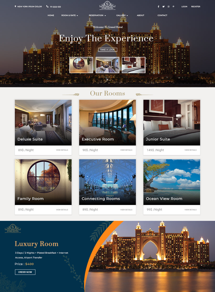 Free Star Hotel Wordpress Theme