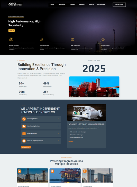 Raw Industry Premium Wordpress Theme