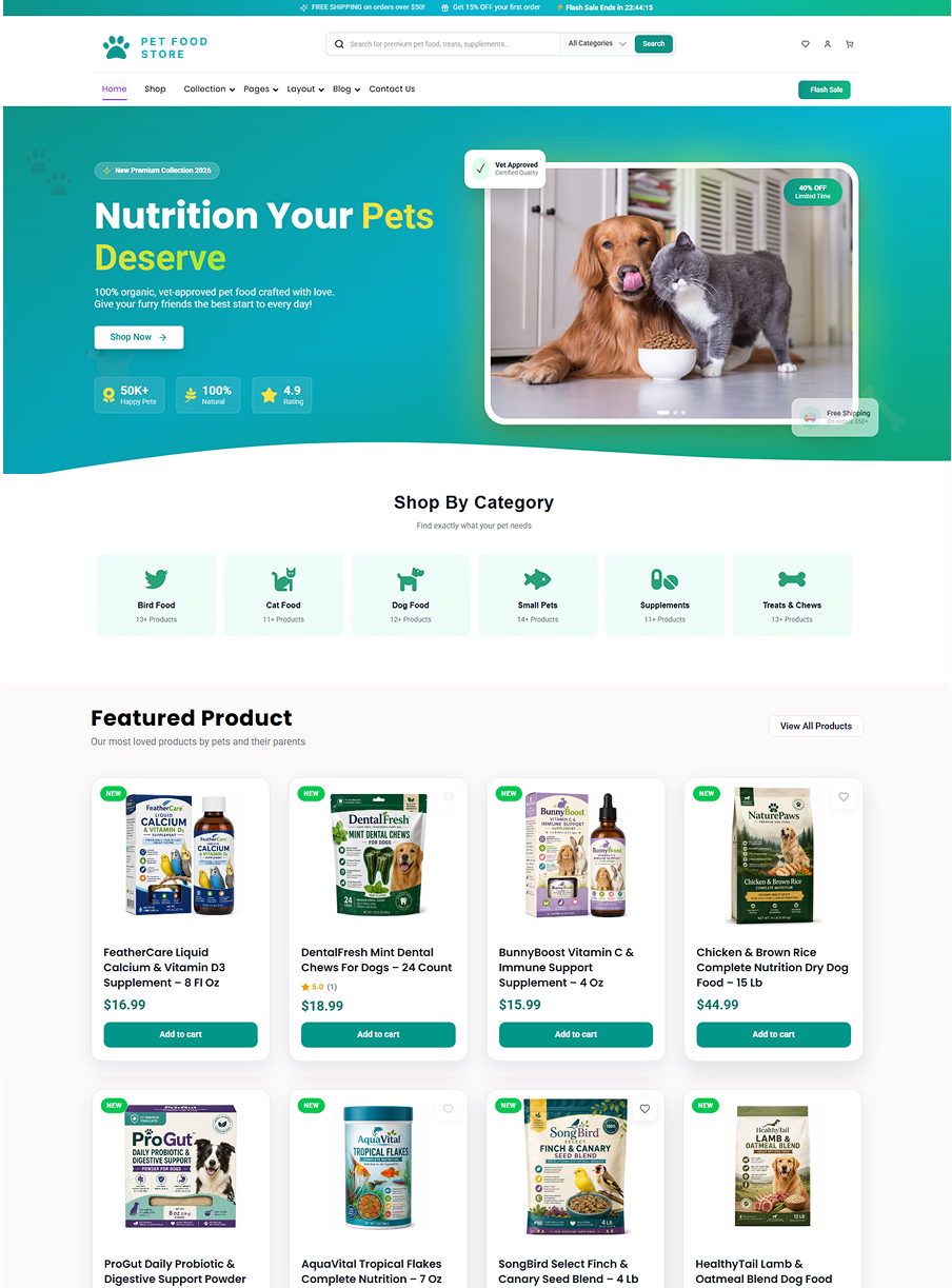 Pet Food Wordpress Theme