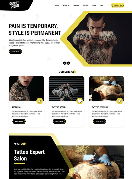 Tattoo Artist Premium WordPress Theme