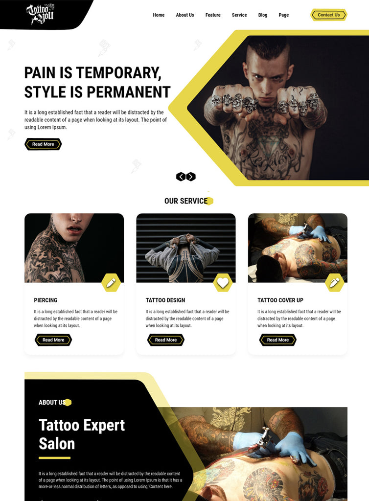 Tattoo Artist Premium WordPress Theme