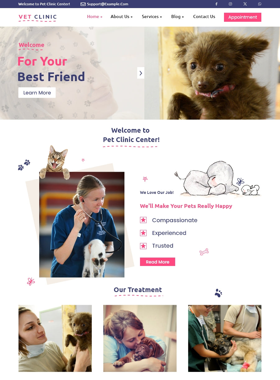 Free Veterinary Clinic Wordpress Theme