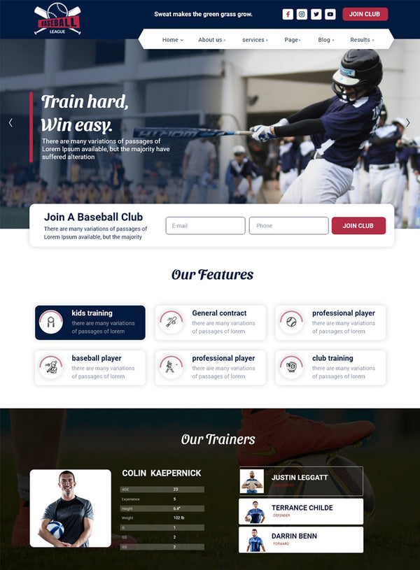 Low maintenance Baseball Club Premium WordPress Theme Low cost – Buy WP ...