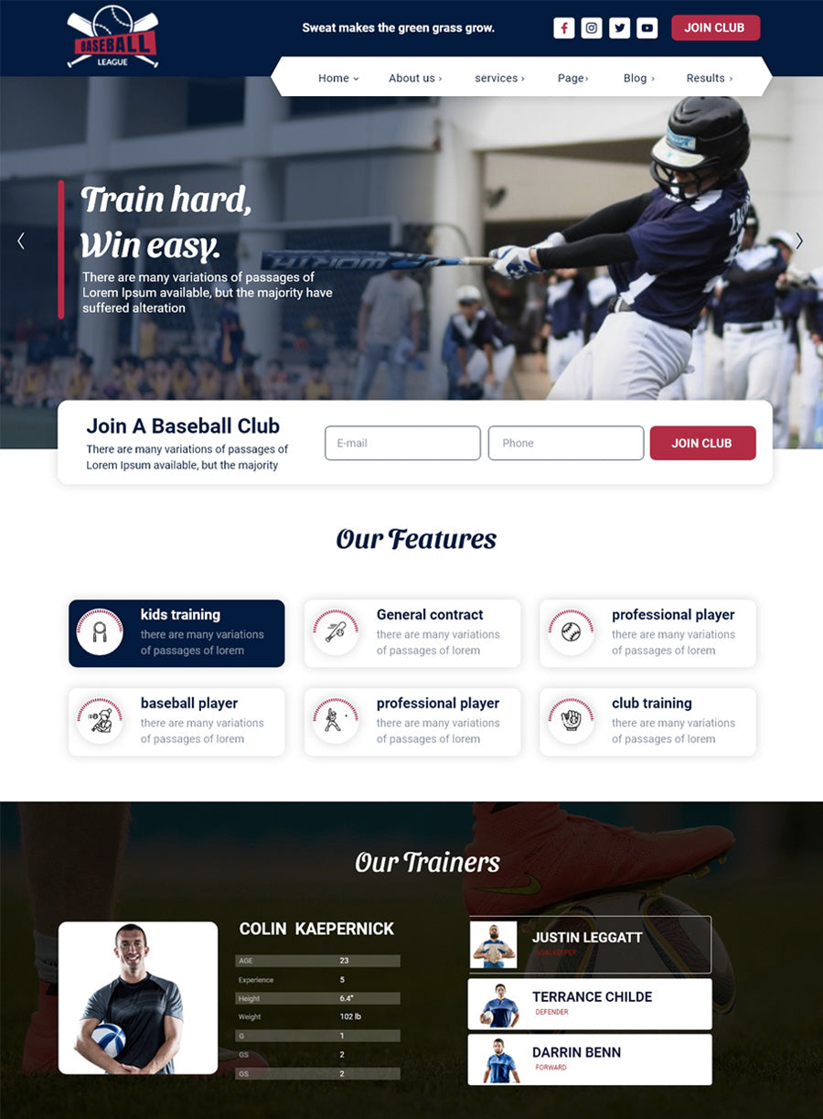 Baseball Club Premium Wordpress Theme
