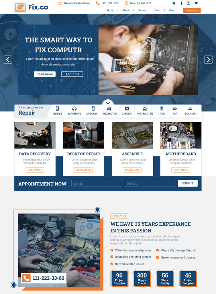 Computer Repair Center Premium Wordpress Theme