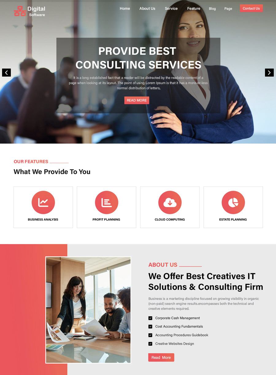 Digital Software Company Free Wordpress Theme